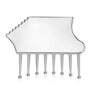 Herramientas Faciales Gua Sha de Acero Inoxidable con Peine Masajeador Portátil para Cuero Cabelludo, Masaje Facial y Corporal, Relajación Muscular, Regalo, Venta al <span class=keywords><strong>por</strong></span> Mayor - Product Image 1