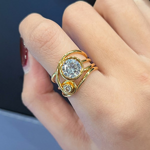 Anello Indice Multistrato Irregolare a Più Linee, Fascia Creativa alla Moda per Feste, Ufficio e Outfit Quotidiani - Product Image 2