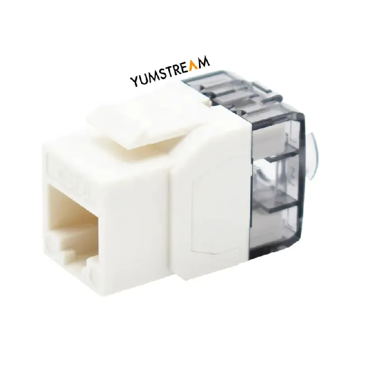 Alat jaringan Cat5E/Cat6/Cat6A Utp Punch Down 180 derajat Rj45 8P8C Cat6 Jack Keystone tanpa pelindung