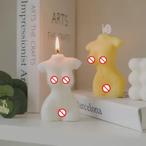 AROMA HOME Private Label Customized Handmade Curvy Female Torso Naked Model Woman Body Shaped Carved Scent Soy Wax Candles