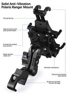 Dudukan ponsel Ranger Anti getaran, cocok untuk kandang Pro-fit, kompatibel dengan Polaris Ranger General Can-<span class=keywords><strong>Am</strong></span> Defender Maverick Trail - Product Image 4