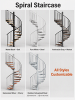 Escaliers en spirale sur mesure avec marches en bois |   Support de charge pour loft intérieur certifié CE