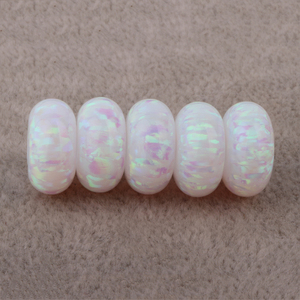 Perles Rondelle Opale Grand Trou 12mm 14mm Pierre Opale Perles Européennes 98 Couleurs Créées Rondelles Opale - Product Image 5