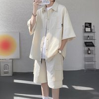 Ensemble de t-shirts pour hommes tendance été, couleur unie, coupe ample, t-shirt et short respirants à séchage rapide, ensemble deux pièces pour hommes