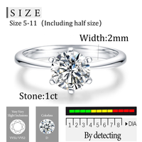 Bagues en argent fin de haute qualité OAHLAN pour femmes, argent sterling 925, moissanite 1 carat, bague de mariage, cadeau parfait pour les femmes