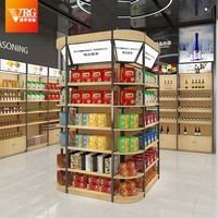 Présentoir à vin cylindrique tridimensionnel personnalisé Boxue pour supermarché, vitrine de rangement multifacettes