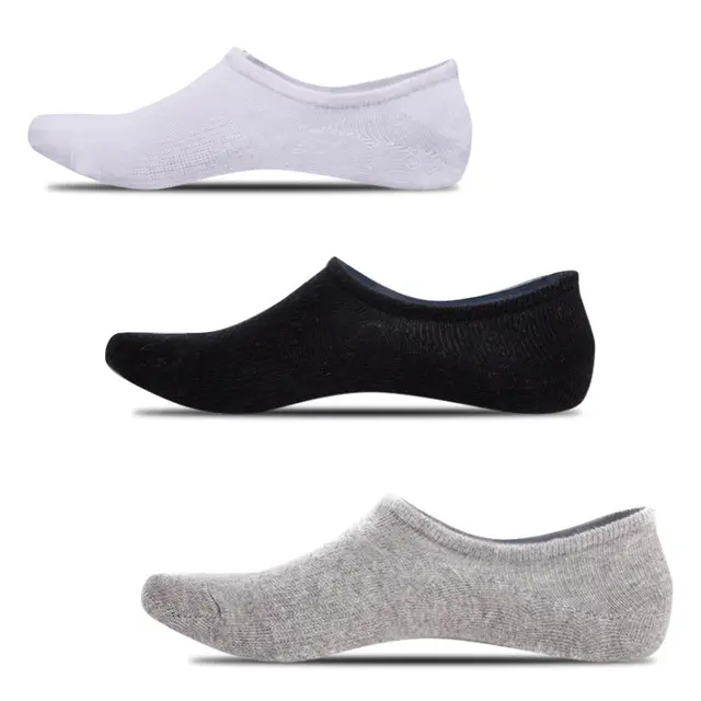 Ready To Ship Custom No Show Men Ankle Silicone Anti-skid Invisible Socks Breathable Combed Cotton Men Bamboo Socks