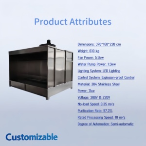 Cabina di Verniciatura a Spruzzo con Tenda d'Acqua Personalizzata in Acciaio Inox 304, Controllata da PLC, Certificazione CE, Garanzia 2 Anni - Product Image 2