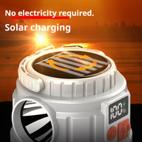 Nouvelle lanterne de camping solaire à affichage numérique 2026 |   Lampe torche à 3 sources lumineuses et batterie externe avec télécommande