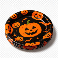 Assiettes en papier d'Halloween en gros, vaisselle jetable pour fêtes effrayantes