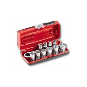 USAG - U06100001 SURTIDO CON TOMAS HEXAGONALES CORTOS Y TRINQUETE REVERSIBLE EN CAJA BIMATERIAL (11 PCS.) - Product Image 1