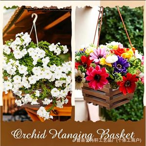 Wooden Cube Hanging <b>Basket</b> <b>For</b> Orchids And Green <b>Plants</b> Modern Simple Design Hangable Planter Pot Garden Decor - Product Image 5