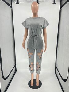 Set di camicia e <span class=keywords><strong>pantaloni</strong></span> in cotone personalizzati donna autunno abbigliamento donna tute sportive da jogging camicia corta scava fuori Set di <span class=keywords><strong>pantaloni</strong></span> da 2 pezzi - Product Image 3