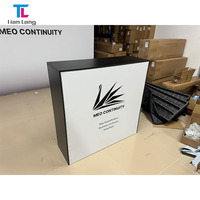 Table de réception SEG personnalisée avec tiroir, tissu rétroéclairé et boîte lumineuse intégrée