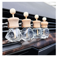 Diffuseur de parfum pour voiture en verre vide, forme carrée, 8 ml, pour désodorisant et parfum d'ambiance, avec clip de fixation pour grille d'aération