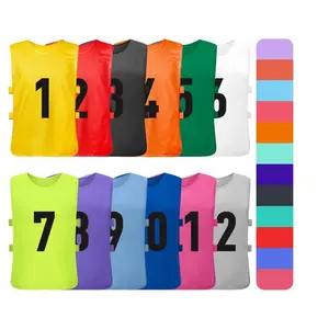 Wholesale cheap sports adult soccer bibs children pinnies custom training mesh vests bibs with numbers soccer vest