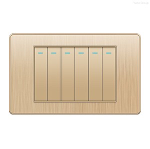Panneau d'interrupteurs standard américain en or brossé 118, prise murale avec interrupteur 1/2/3/4/5/6 voies - Product Image 6