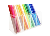 Porte-stylos en acrylique personnalisé, porte-stylos en acrylique transparent pour bureau, organisateur de bureau, porte-stylos, support à stylos en acrylique avec logo personnalisé