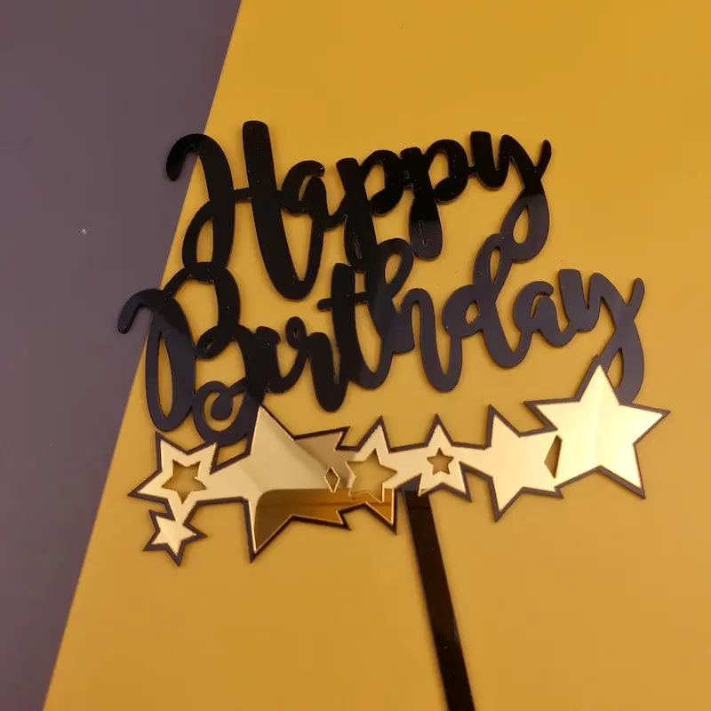 Acryl Cake Topper Creatieve Gelukkige Verjaardagstaart Cupcake Topper Verjaardagstaart Decoratie Moeder 'S Dag Nieuwjaar Papier Topper