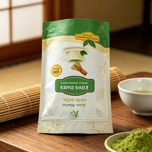 Sachet d'emballage alimentaire personnalisé, pochette refermable avec fermeture éclair pour l'emballage de poudre de matcha - Product Image 4