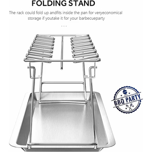 Herramienta <span class=keywords><strong>de</strong></span> cocina versátil <span class=keywords><strong>de</strong></span> diseño plegable, soporte <span class=keywords><strong>de</strong></span> asador Vertical <span class=keywords><strong>de</strong></span> acero inoxidable para <span class=keywords><strong>baquetas</strong></span> <span class=keywords><strong>de</strong></span> pollo - Product Image 3