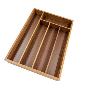 Bamboo <b>Storage</b> <b>Box</b> Rectangle Office Organizer <b>Drawer</b> Divider For Desktop Use - Product Image 1
