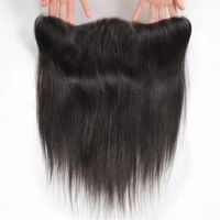 Vente en gros de cheveux brésiliens de haute qualité, closure frontale en dentelle 13x4, 100% cheveux humains vierges, pré-épilée, avec dentelle à ligne de cheveux naturelle