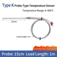 Sonda Termoeléctrica de 50/100/150/200 mm de Longitud Personalizable con Cable Trenzado Antiinterferencias para Extrusora, Horno y Maquinaria de Plástico