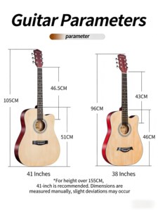Guitarra Acústica MY MUSIC Económica de Alto Brillo de 41 Pulgadas y 6 Cuerdas, Kit con Mástil de Arce y Cuerpo de Madera de Ingeniería, Incluye Accesorios para Adultos - Product Image 2