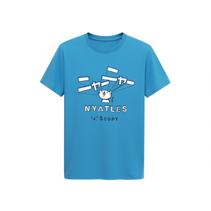 T-shirt Nyatles a maniche corte con stampa gatto unisex blu SCOPY - Product Image 2