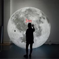 Ballon lunaire géant gonflable en PVC hermétique de 2m, 3m, 4m, modèle personnalisé de la Lune avec LED, inspiré des neuf planètes
