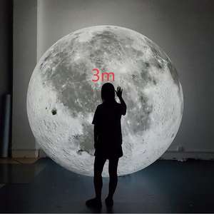 Ballon géant de lune gonflable en PVC commercial de 3 m 4 m, étanche à l'air, modèle de lune gonflable personnalisé avec neuf planètes, grand modèle de lune gonflable avec LED - Product Image 3