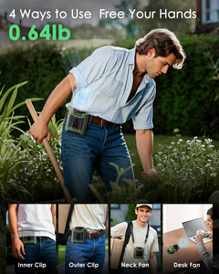 Mini USB sạc <span class=keywords><strong>LED</strong></span> ánh sáng eo <span class=keywords><strong>Fan</strong></span> 10000mAh pin xách tay SOS khẩn cấp điện cho ngoài trời - Product Image 3