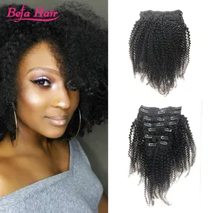 Nga đôi rút ra Remy liền mạch clip trong phần mở rộng tóc tóc con người, Mông Cổ afro kinky xoăn clip trong phần mở rộng tóc