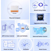 Sonoff MiniR4M Mini Extreme Wireless Smart Switch Circuit Breaker Material Kompatibel dengan Modul Kontrol Jarak Jauh Rumah Pintar Via