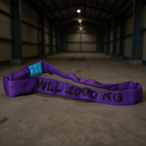 Sangle de levage en polyester ronde de 1000 kg, couleur violet, en tissu tissé - Product Image 3