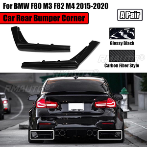กันชนหลังรถยนต์ 2 ชิ้น สำหรับ BMW F80 M3 F82 M4 ปี 2015-2020 ดิฟฟิวเซอร์ สปอยเลอร์ ลิป สปลิตเตอร์ ป้องกันรอยขีดข่วน สีดำเงา - Product Image 1