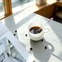 Jade Weiße Glas-Kaffeetassen Farbige Borosilikat-Einwand-Glasteetassen Kaffeebecher mit Henkel Maßgefertigte Farbige Glasbecher