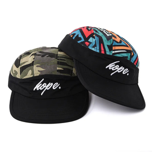 Stampa 5 pannelli Camp Cap Flat Brim Allover Roses 5 Panel Cap Headwear Surf Skate Snow Hat 5 Panel Sport Caps con etichetta in pelle - Product Image 4