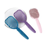 Ensemble de brosses à cheveux de voyage de luxe en plastique, personnalisées, en gros, sous marque privée, avec logo, pour démêler et masser les cheveux bouclés