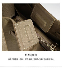 Sac à main pour femme en cuir de vachette souple de luxe de haute qualité, simple et élégant, sac fourre-tout pour femme avec logo personnalisable - Product Image 2