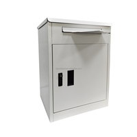 Boîte de livraison de colis autoportante en acier, grande, démontable, résistante aux intempéries, avec revêtement en poudre, compartiment de rangement sécurisé verrouillable