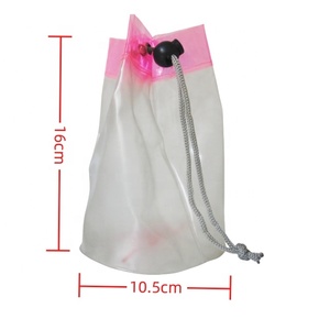 Bolsa con cordón de PVC transparente personalizada de grado alimenticio de fondo redondo para embalaje de cosméticos - Product Image 2