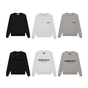 Sudadera de cuello redondo ESSENTIALS de nuevo estilo, de doble hilo, estilo urbano, forrada, holgada, con estampado de letras en la espalda y logotipo en el <span class=keywords><strong>pecho</strong></span> izquierdo. - Product Image 4
