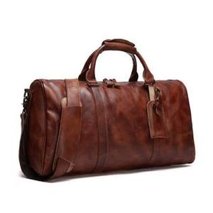 Trendy Leather Duffle <b>Travel</b> <b>Bag</b> With Large Packing Section Strong Handles Smooth Zip Closure Stylish Luggage For Sports Gym - Product Image 5