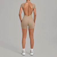Combinaison moulante QIFA Summer 9 couleurs pour femme, short taille haute en nylon très élastique, effet push-up, idéale pour le yoga, la gym et l'entraînement, tenue de sport une pièce