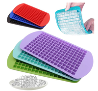 Moule à glaçons carrés en silicone écologique à 160 cavités pour la fabrication de glaces DIY, petite capacité, vente en gros