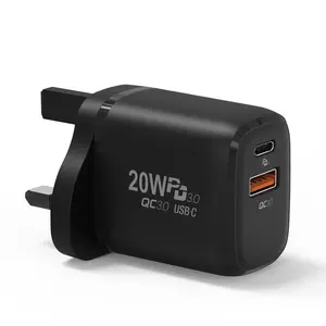 ขายส่ง Mini 20W UK US EU ปลั๊ก Qc3.0 Quick Charger Pd 20W โทรศัพท์ชาร์จDual Porta Fastผนังอะแดปเตอร์ชาร์จสําหรับโทรศัพท์