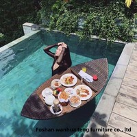 Plateau flottant de luxe léger pleine grandeur pour mobilier d'extérieur, panier à fruits en rotin en forme de cœur pour gîtes, hôtels et stations balnéaires