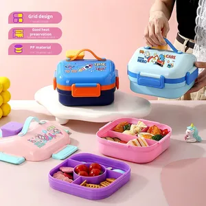 กล่องอาหารกลางวันเด็กแบบเบนโตะ ป้องกันการรั่วซึม 5 ช่อง วัสดุเกรดอาหาร ปลอดสาร BPA ใช้กับไมโครเวฟ<span class=keywords><strong>ได้</strong></span> พกพาสะดวก สำหรับ<span class=keywords><strong>เด็ก</strong></span>ไปโรงเรียนหรือปิกนิก - Product Image 3
